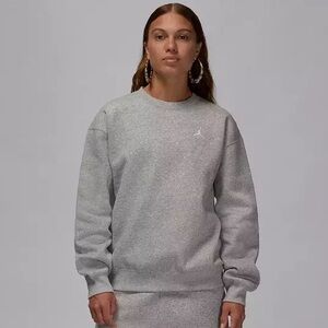 NWT Nike Jordan Brooklyn Fleece Crewneck Sweatshirt | Dk Heather Grey | Size M